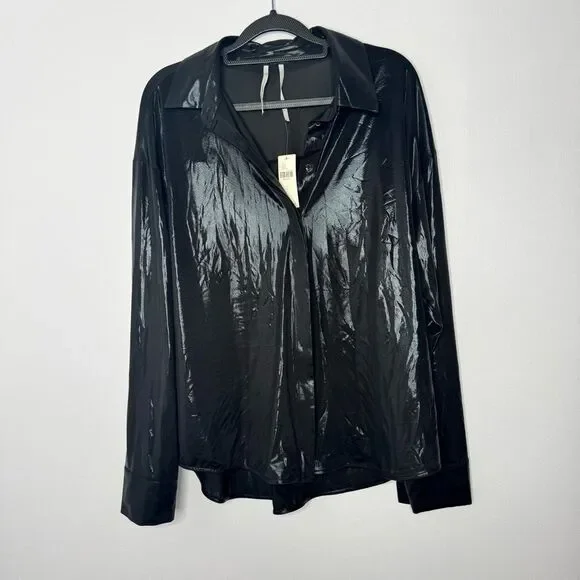 Anthropologie Shine Button down Shirt size Large - Picture 2 of 7